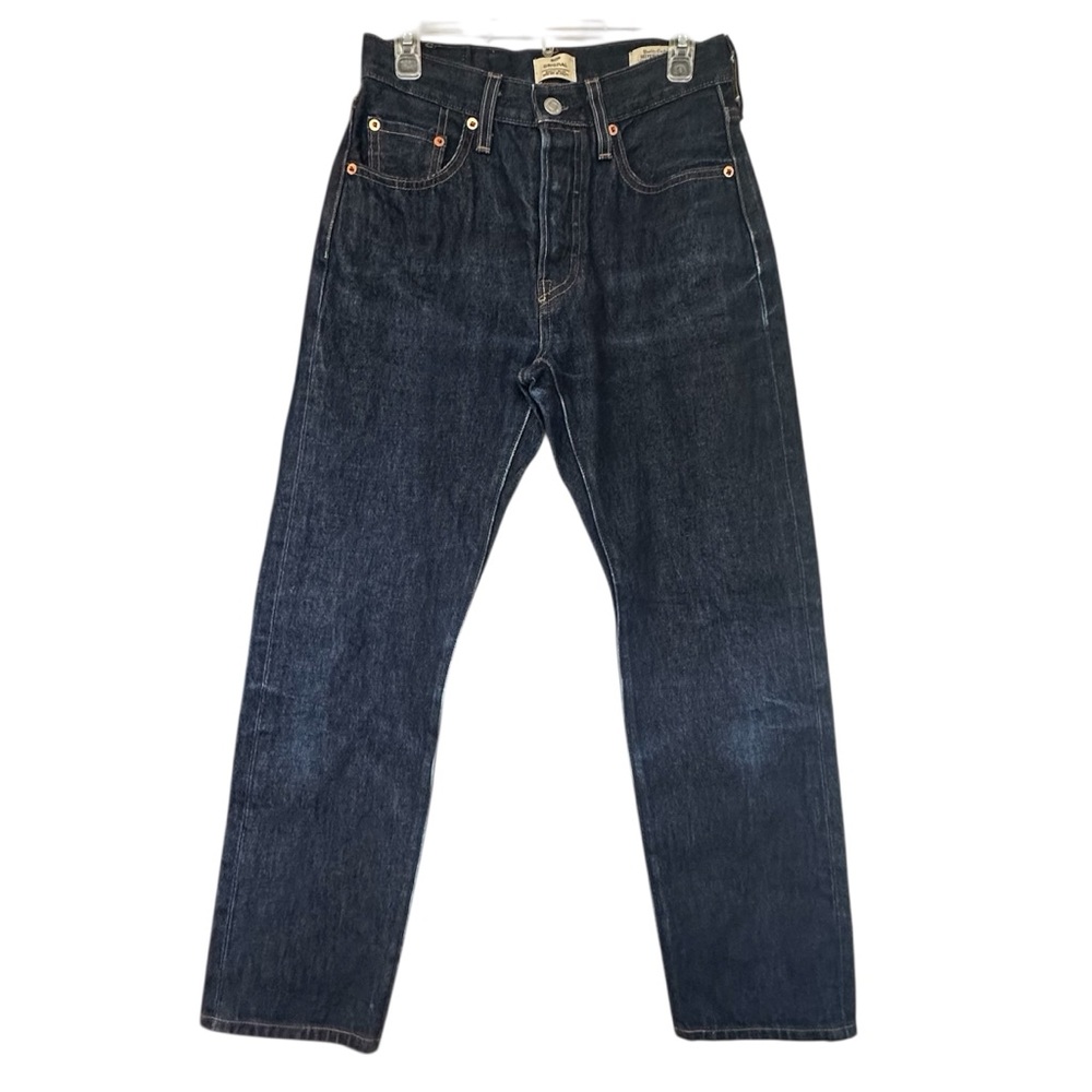 Levi’s 501 Original Fit Jeans Big E Dark Wash bolts Classic Straight Leg W25 L28